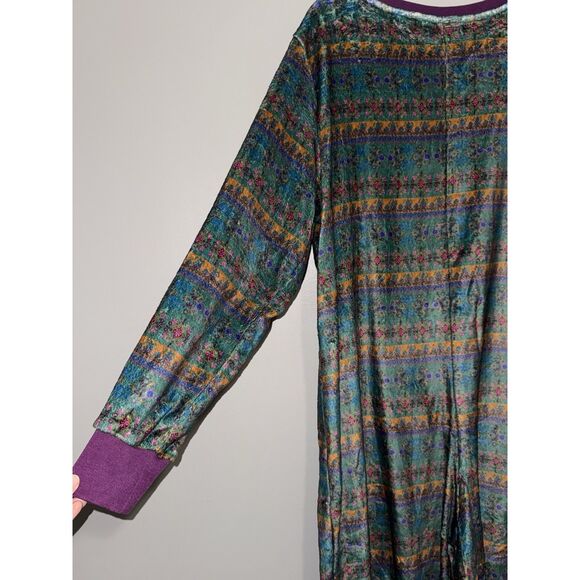 New Natural Life One Piece Pajamas L/XL Floral Boho Plush Fleece Jumpsuit Zip - Picture 8 of 15